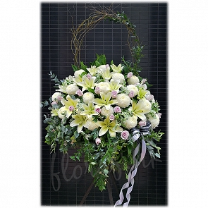F100  Funeral Flower Basket Stand Hong Kong  帛事悼念花籃  F100  Funeral Flower Basket Stand Hong Kong  帛事悼念花籃